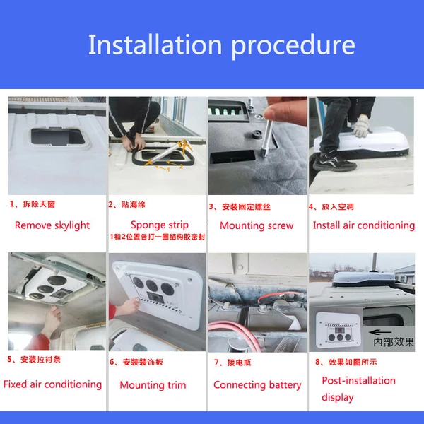 12V 12000BTU RV Air Conditioner Fast Cool Kit Rooftop Trailer Electric AC Unit