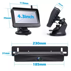 Solar Wireless Rear View Camera with Monitor Backup System Wireless with Solar Panel-